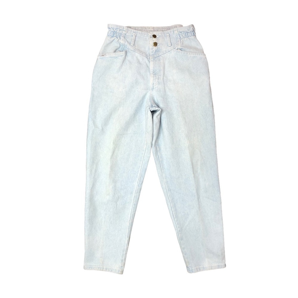Chic vintage mom jeans tapered leg light wash 1980s 80s high rise size 14P